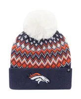 Women's '47 Brand Navy Denver Broncos Elsa Cuffed Knit Hat with Pom