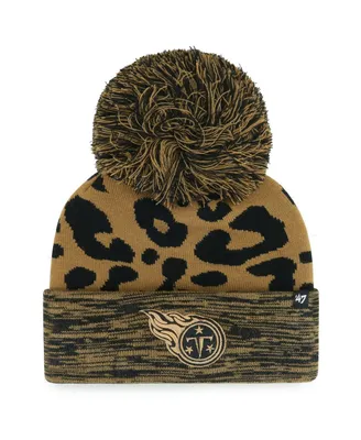 Women's '47 Brand Brown Tennessee Titans Rosette Cuffed Knit Hat with Pom