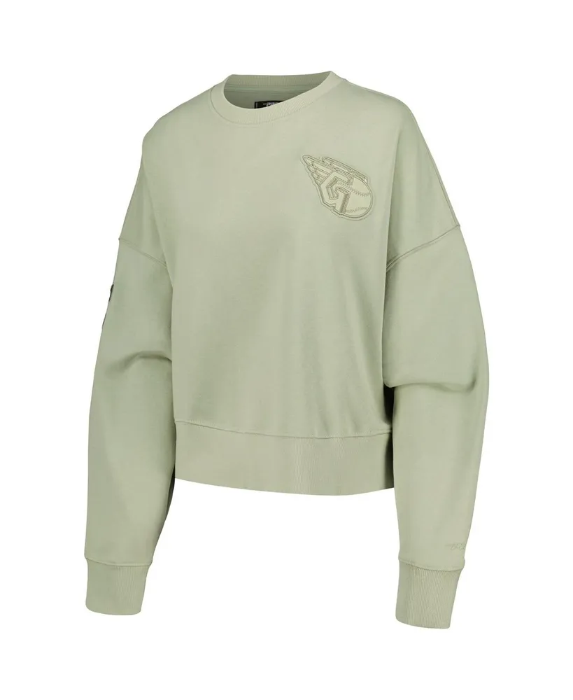 Women's Pro Standard Green Cleveland Guardians Fleece Pullover Sweatshirt