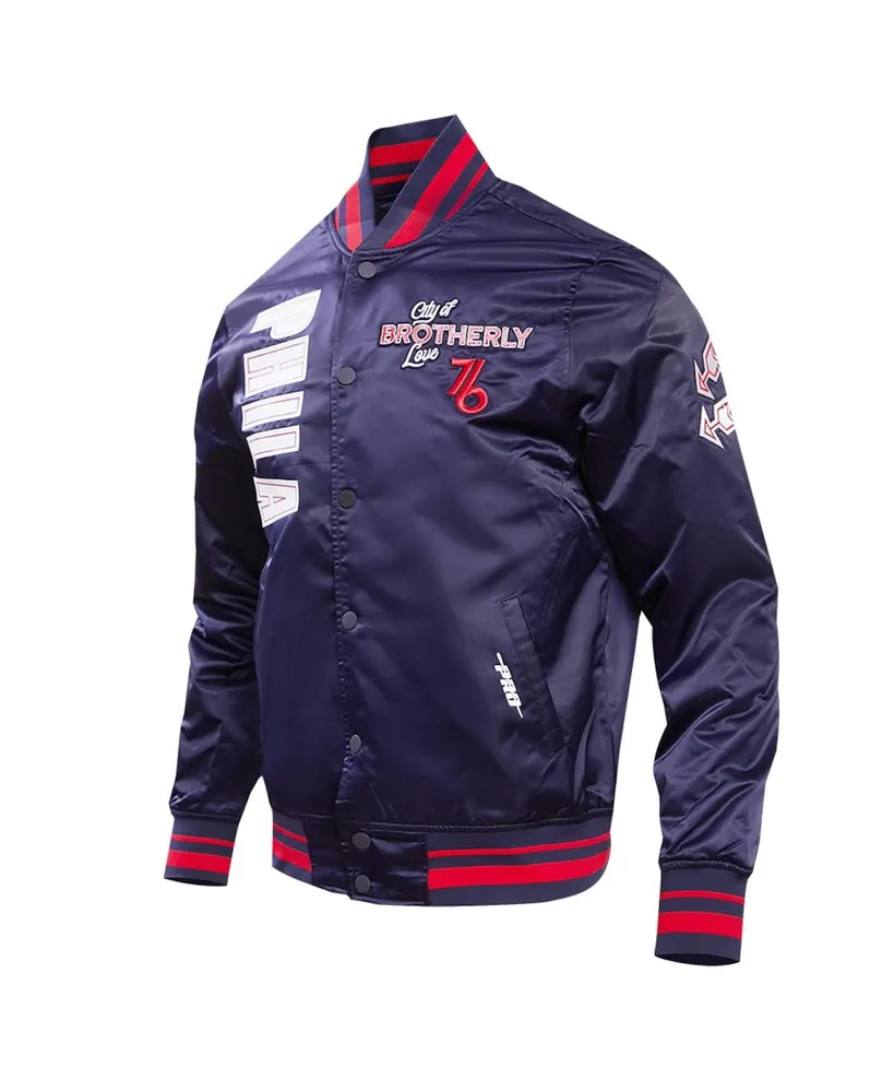 Men's Pro Standard Navy Philadelphia 76ers 2023/24 City Edition Satin Full-Snap Jacket