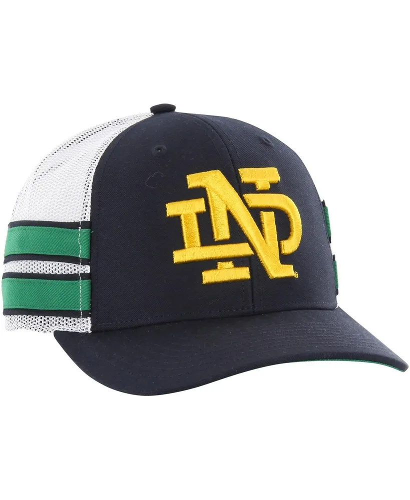 Men's '47 Brand Navy Distressed Notre Dame Fighting Irish Straight Eight Adjustable Trucker Hat