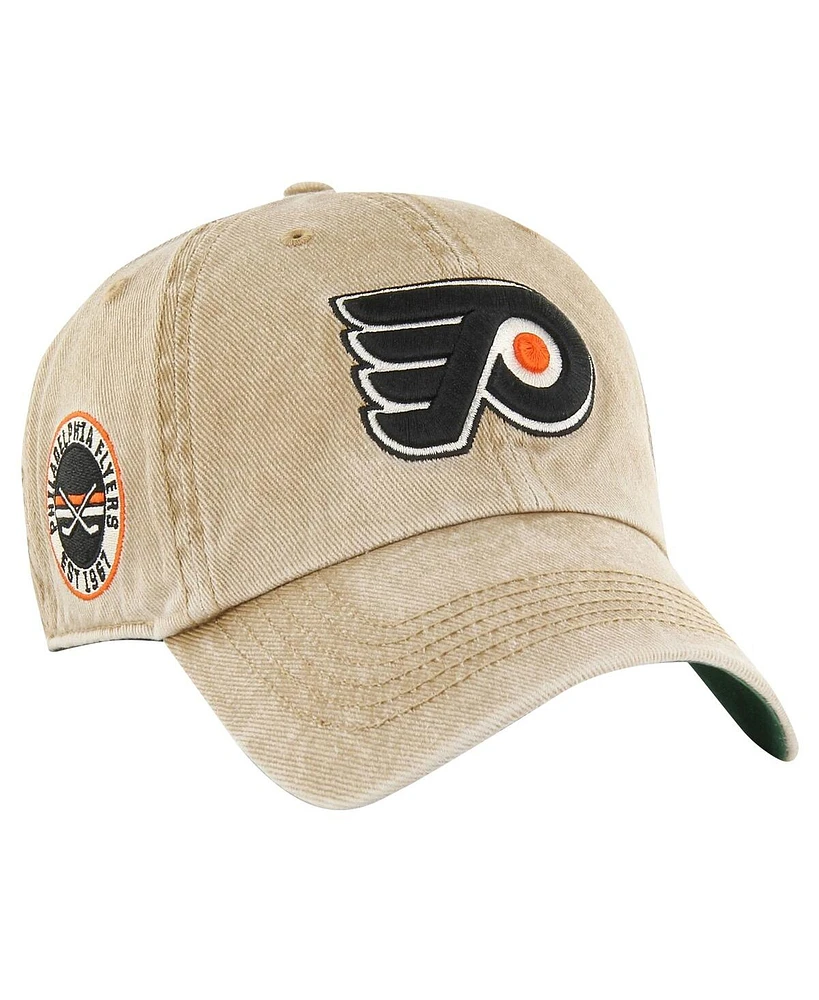 Men's '47 Brand Khaki Philadelphia Flyers Earldor Clean Up Adjustable Hat