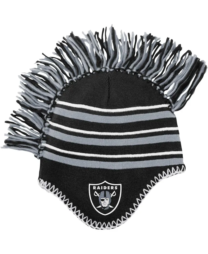 Preschool Boys and Girls Black Las Vegas Raiders Mohawk Stripe Knit Hat