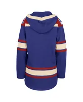 Women's '47 Brand Blue New York Rangers Superior Lacer Pullover Hoodie