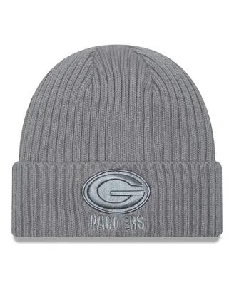 Men's New Era Gray Green Bay Packers Color Pack Cuffed Knit Hat