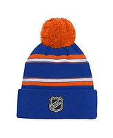 Youth Boys and Girls New York Islanders Royal Jacquard Cuffed Knit Hat with Pom