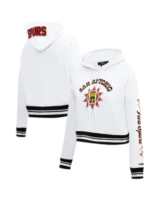 Women's Pro Standard White San Antonio Spurs 2023/24 City Edition Cropped Pullover Hoodie