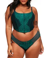 Genevieve Women's Plus-Size Cropped Corset & Panty Set