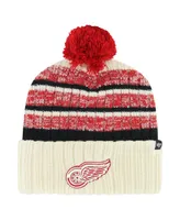 Men's '47 Brand Cream Detroit Red Wings Tavern Cuffed Knit Hat with Pom