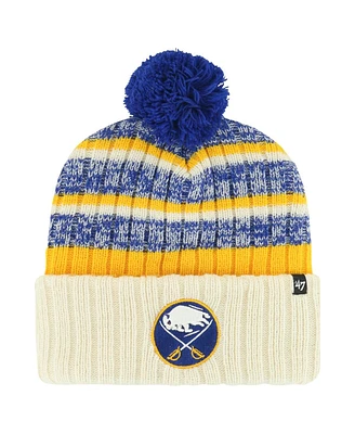 Men's '47 Brand Cream Buffalo Sabres Tavern Cuffed Knit Hat with Pom