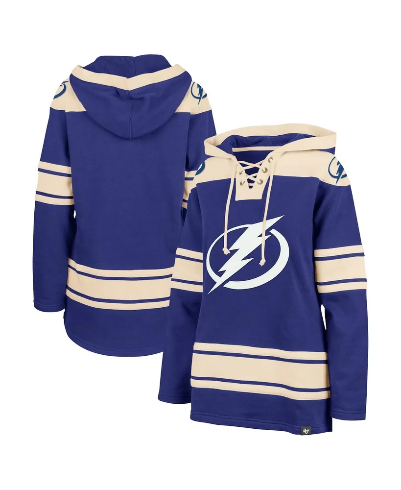 Women's '47 Brand Blue Tampa Bay Lightning Superior Lacer Pullover Hoodie