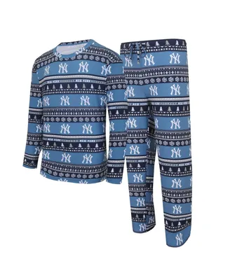 Men's Concepts Sport Navy New York Yankees Knit Ugly Sweater Long Sleeve Top and Pants Set