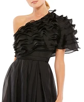 Women's Ieena Ruffle Layered One Shoulder Gown