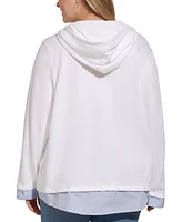 Tommy Hilfiger Plus Woven-Hem Hoodie