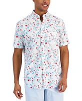 Club Room Men's Hibiscus Floral Poplin Shirt, Created for Macy's