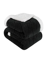 Superior Jacquard Lattice Reversible Fleece Plush Sherpa Blanket