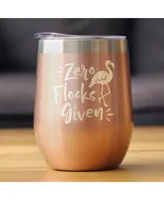 Zero Flocks Given - Flamingo Wine Tumbler with Sliding Lid