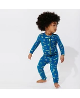 Bellabu Bear Baby Boys Monaco Blue Convertible Footie Pajamas