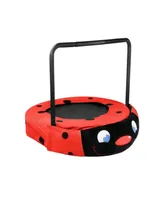 Assembled children's trampoline happy expression outdoor and indoor dual-use ladybug black and red foldable iron tube for kids age 3 - 7