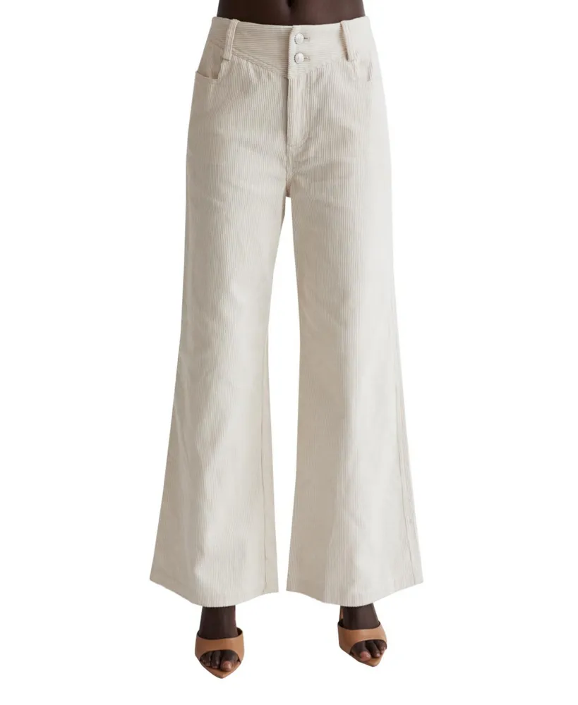 Corduroy Pleated Wide-Leg Pants