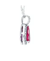 Bling Jewelry Classic Fashion Pear Shape Solitaire Teardrop Halo Cz Cubic Zirconia Pendant Necklace Matching Drop Earrings Jewelry Set Silver Plated