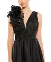 Mac Duggal Women's Plunging Ruffled A-Line Cocktail Dress