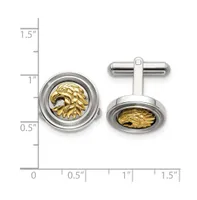 Chisel Stainless Steel Polished Yellow Ip-plated Eagle Cufflinks