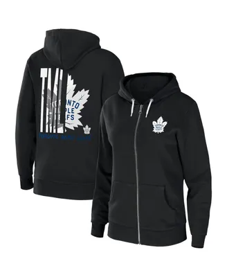 Women's Wear by Erin Andrews Black Toronto Maple Leafs Sponge Fleece Full-Zip Hoodie