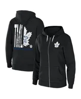 Women's Wear by Erin Andrews Black Toronto Maple Leafs Sponge Fleece Full-Zip Hoodie