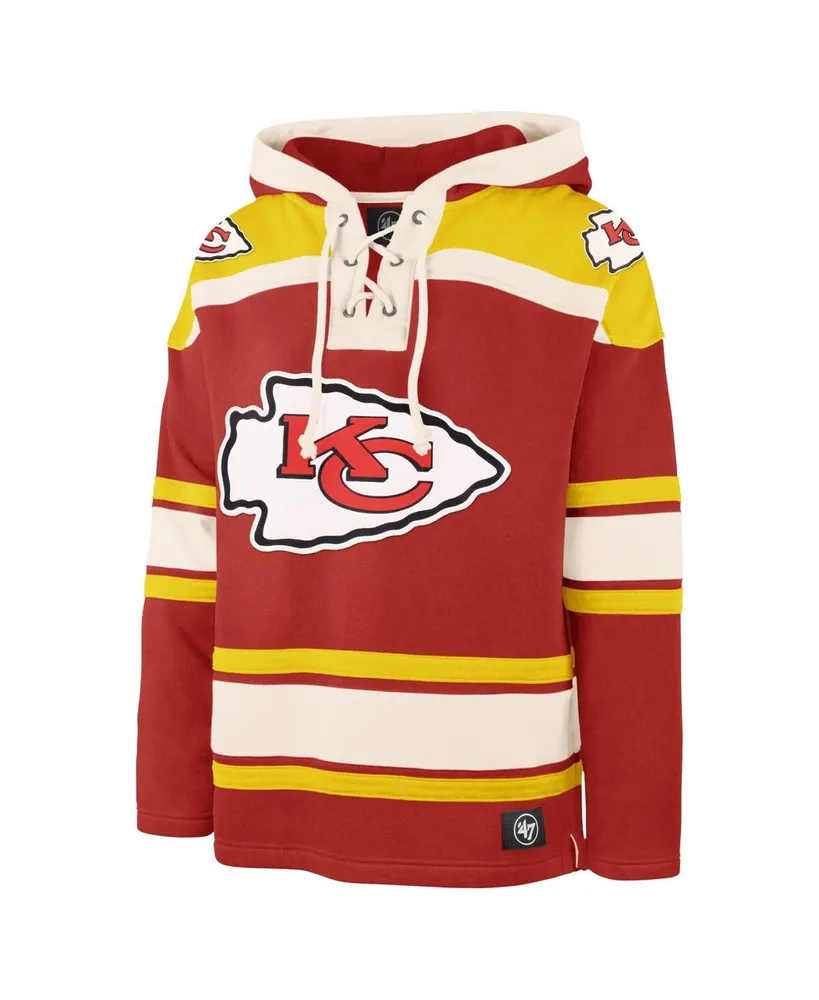 Men's '47 Brand Red Kansas City Chiefs Big and Tall Superior Lacer Pullover Hoodie