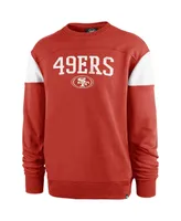 Men's '47 Brand Red Distressed San Francisco 49ers Groundbreaker Onset Pullover Sweatshirt