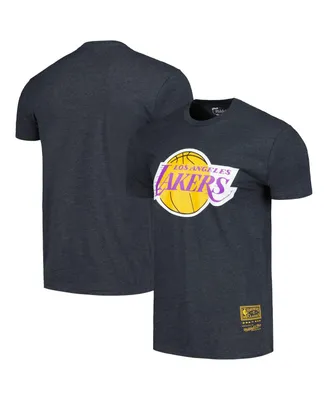Men's and Women's Mitchell & Ness Black Los Angeles Lakers Hardwood Classics Mvp Throwback Logo T-shirt