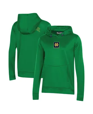 Women's Under Armour Green Notre Dame Fighting Irish 2023 Sideline Performance Pullover Hoodie