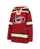 Women's '47 Brand Red Carolina Hurricanes Superior Lacer Pullover Hoodie