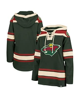 Women's '47 Brand Green Minnesota Wild Superior Lacer Pullover Hoodie