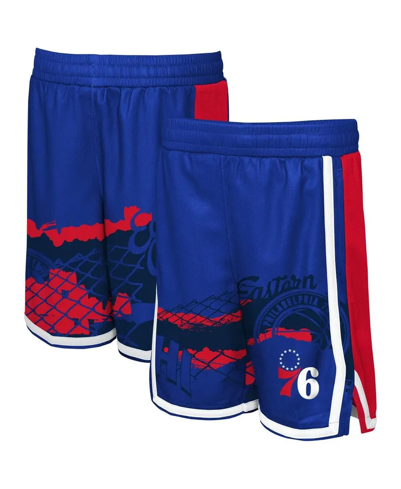 Big Boys Royal Philadelphia 76ers Fade Away Shorts