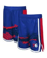 Big Boys Royal Philadelphia 76ers Fade Away Shorts