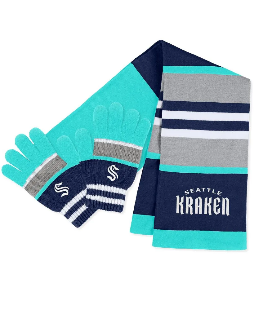 Women's Wear by Erin Andrews Seattle Kraken Stripe Glove and Scarf Set