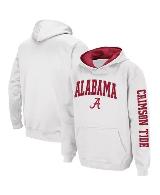 Big Boys Colosseum White Alabama Crimson Tide 2-Hit Pullover Hoodie