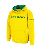 Big Boys Colosseum Yellow Oregon Ducks Logo Pullover Hoodie