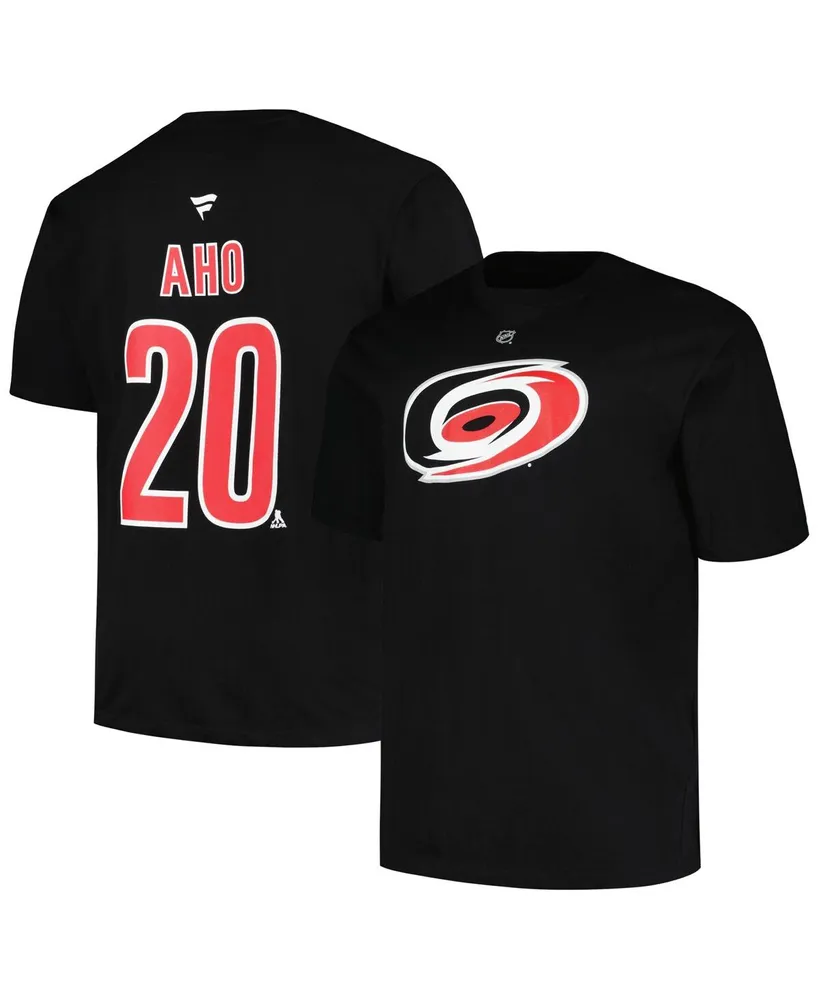 Men's Profile Sebastian Aho Black Carolina Hurricanes Big and Tall Name Number T-shirt