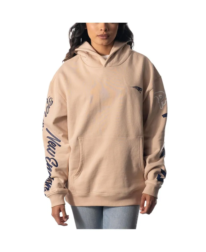 Men's and Women's The Wild Collective Cream New England Patriots Heavy Block Graphic Pullover Hoodie