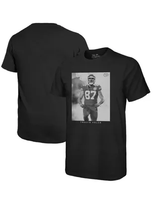 Men's Majestic Threads Travis Kelce Black Kansas City Chiefs Player Graphic Oversized T-shirt
