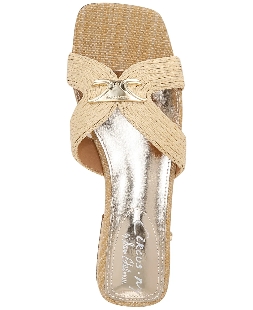 Circus Ny by Sam Edelman Women's Joella Weave Block-Heel Slide Sandals