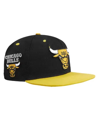 Men's Pro Standard Black, Yellow Chicago Bulls Sneaker Hook Snapback Hat