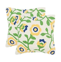 Safavieh Indoor/Outdoor Provence Floral 20" x 20" Pillow (Set of 2)