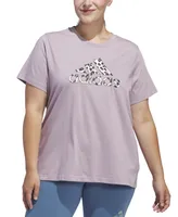 adidas Plus Cotton Animal-Print Logo Short-Sleeve T-Shirt