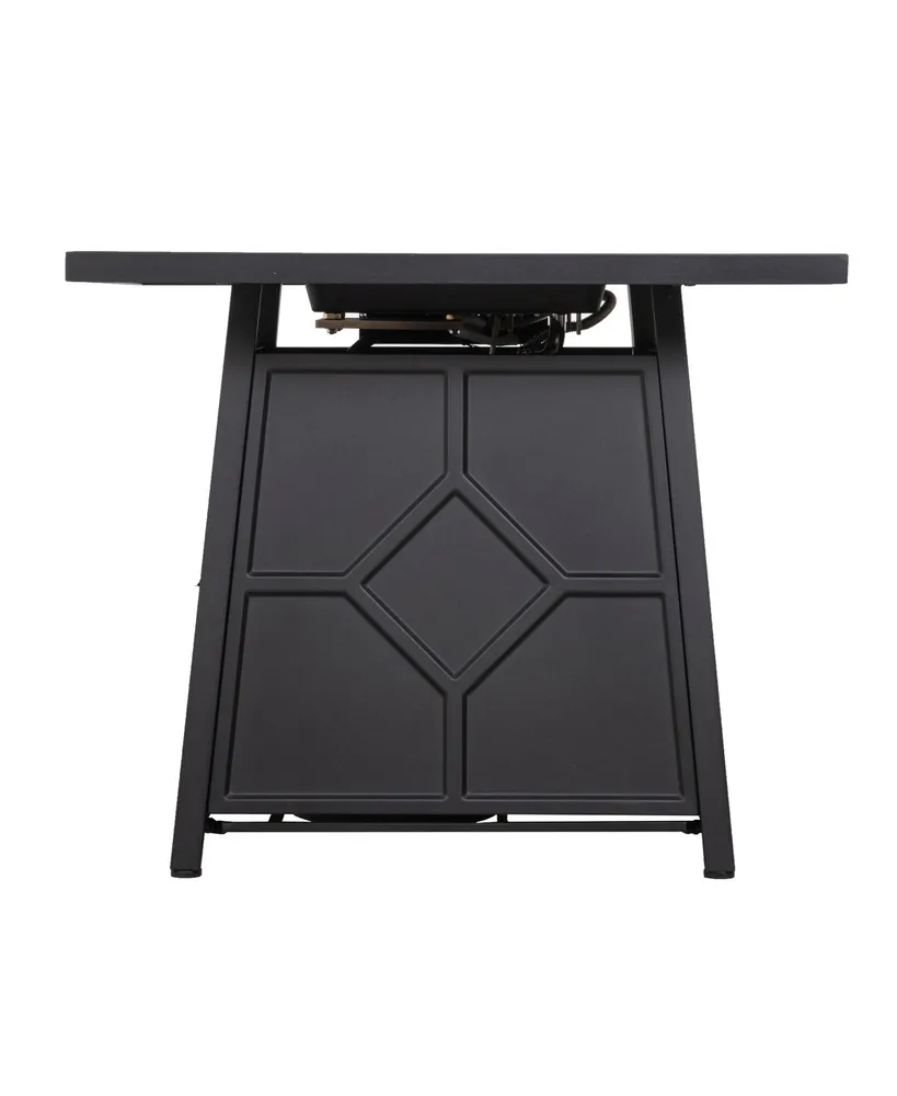 Simplie Fun 40,000 Btu Steel Propane Gas Fire Pit Table With Steel Lid, Weather Cover