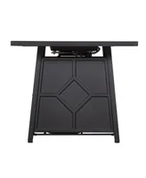 Simplie Fun 40,000 Btu Steel Propane Gas Fire Pit Table With Steel Lid, Weather Cover
