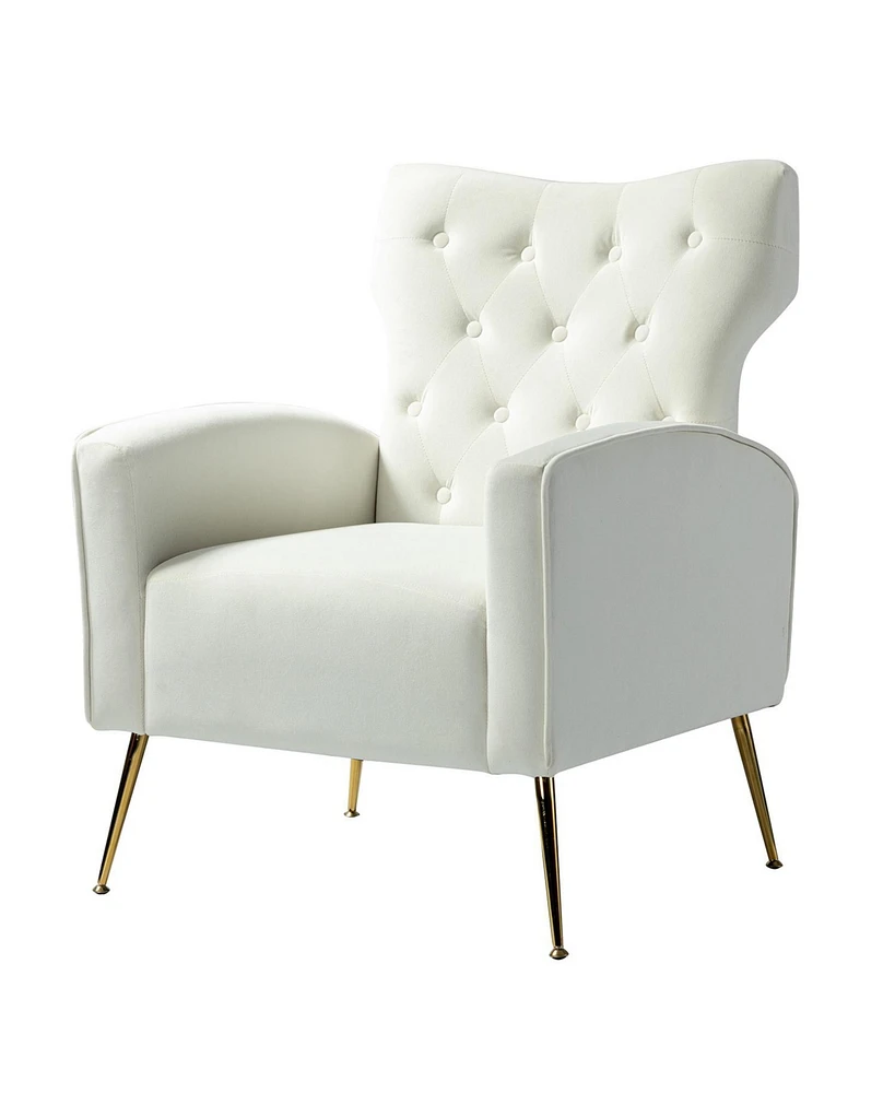 Modern Tufted Back Velvet Accent Chair for Living Room Bedroom